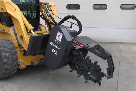 skid steer rock wheel trencher|trenching attachment for skid steer.